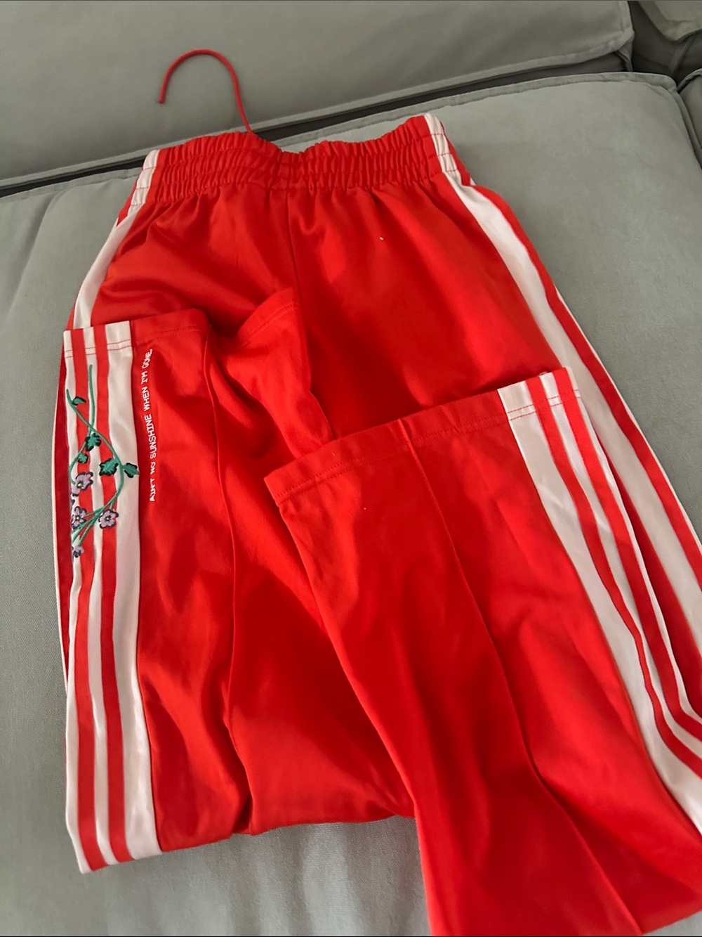 Adidas Ain’t No Sunshine Three-Stripe Joggers with Floral Accent small - Picture 7 of 7